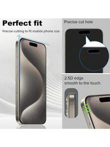 2 قطعة واقي شاشة زجاجي مقسى 9H مطفي مضاد للتجسس، متوافق مع iPhone 17 Pro Max/17 Pro/17 Air/17/15 Plus/15 Pro Max/15 Pro/15/14 Pro Max/14/14 Plus/14 Pro/13/13 Pro/13 Pro Max، حماية كاملة مضادة للتجسس، مجموعة تركيب تلقائي، سطح مطفي مضاد للانعكاس، مضاد للبصمات، مضاد للخدش، متوافق مع أغطية الهاتف، لمس ناعم - قطعتين - مشاهدة 7