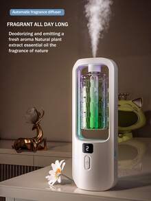 Portable Smart Aroma Diffuser, USB Rechargeable Automatic Aromatherapy Diffuser With LED Light, Suitable For Home, Bathroom, Toilet Deodorizing, Office Air Freshening - White - View 4