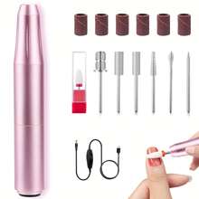 LKE Portable Nail Drill Machine, 20000 RPM & 35 Speeds, Dual Direction & USB Rechargeable, Professional For Home Manicure, Salon & Christmas Presents - Màu tím hoa cà - Xem 1