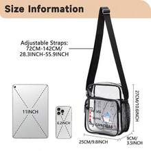 TINYAT Túi đeo chéo trong suốt chủ đề hàng hải, được chấp thuận sử dụng tại sân vận động, túi đeo vai trong suốt cho du thuyền và buổi hòa nhạc. - Nhiều màu - Xem 3