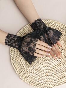 1pair Beading Women Faux Pearl Decor Fake Cuffs For Daily Life Wedding Valentine's Day Summer - White - View 15