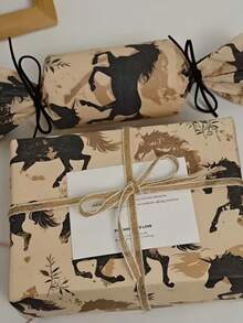 10/20/40pcs Black Horse Patterned Tissue Paper, Measuring 20.0 X 14.0 Inches, Suitable For Gift Packaging, Clothing Packaging, Wine Packaging, Filling Gift Boxes, Protecting Fragile Items, And As Decorations For Easter, Birthdays, And Valentine's Day - Packaging Paper - View 4