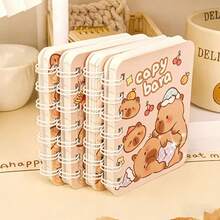 Sổ tay lò xo 1/4 hình chuột lang nước, thiết kế họa tiết chuột lang nước dễ thương, phong cách chủ đề động vật, lý tưởng làm quà tặng cho học sinh và nhân viên văn phòng, nhật ký, đồ dùng học tập, đồ dùng học đường (Kiểu ngẫu nhiên) - Nhiều màu - Xem 2