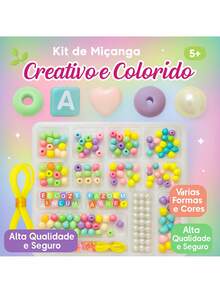2 Kits Of Beads And Letters For Children And Thread For Necklace Bracelet - Nhiều màu - Xem 6