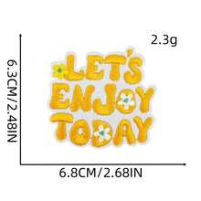 2件/16件組 天堂卡通布料貼花彩色英文字母數字貼片刺繡圖案貼花，適用於衣物包包裝飾 - 多巴胺英文布貼 - 查看 14