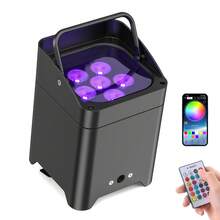 SEBRUANC 80W Six-In-One Wireless Stage Par Light, 36 LED RGB Party Par Light Built-In 8800mA High-Capacity Battery And Remote Control , 6CH/10CH Party Light For Bar KTV Disco DJ Wedding Stage Performance Light Up House Dyeing Light - US A Type Plug(110-127V) - View 12