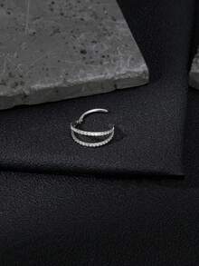 1PC 16G Double Hoop Septum Ring/Hinged Hoop Clicker/Tragus Hoop/Daith Hoop/Helix Hoop/Conch Hoop/Cartilage Earring/Minimalist Earrings - Double Ring Double Row - View 7