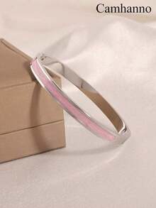 1pc Stainless Steel Beach Style Bracelet For Women, Perfect For Daily Wear, Graduation Or Birthday Gift - 銀級 2 - 查看 8