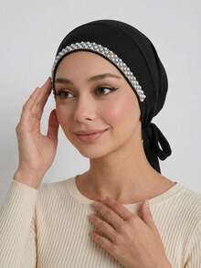 1 chiếc khăn trùm đầu bằng vải jersey màu trơn đính đá lấp lánh dành cho nữ, kiểu dáng bandana, mũ ống thời trang đính kim cương, phụ kiện hijab, mũ hijab đa năng phù hợp cho mọi mùa, mùa hè, đi biển. - Mũ lưỡi trai nhiều màu - Đính đá dập nổi - Xem 17