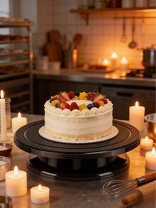 1 pièce Plateau tournant à 360 degrés pour gâteau - Outil de cuisson durable avec rotation stable | Outil de cuisson essentiel pour gâteaux, cupcakes et pâtisseries, convient pour la cuisson maison et la décoration de fête, fournitures de décoration de gâteau et présentoir à gâteau - Multicolore - Voir 5