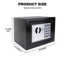 7Sevenjokers 4.6L Black Digital Security Cash Box With 2 Emergency Keys, Lock Box For Cash Documents & Valuables Storage Home Office Hotel - Black - View 7