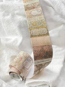 2米/卷 花卉纹理和纸胶带，复古创意美学贴纸，DIY装饰拼贴工艺材料，节日礼物，个性化剪贴簿学习用品 - 4. 雛菊手稿 - 查看 4