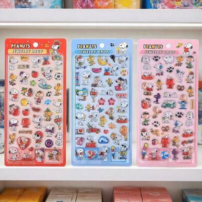 SNOOPY 1pc 3D Crystal Sticker, Suitable For Phone Decoration, Cartoon Sticker In 3 Colors, Random Style, Great For New Year, Valentine's Day, Easter Gifts