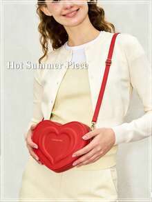 Sleek Aesthetic 3D Heart-Shaped Crossbody Bag With Unique Stereoscopic Design And Vibrant Hue Modern Shoulder Bag For Fashionable Women Stylish Available In Multiple Colors Ideal For Romantic Dating Party Street Photography Multicolored Heart-Shaped Bag Women's Crossbody Bags Women's Shoulder Bags - 彩色 - 查看 7
