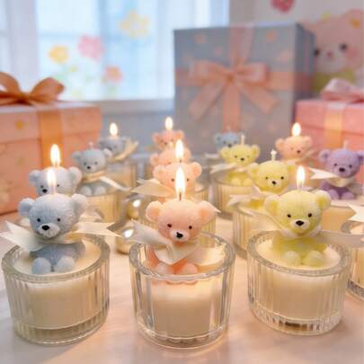 Nến thơm hình gấu, quà tặng đám cưới, quà sinh nhật, đồ trang trí tiệc.