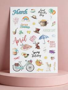 一本女孩贴纸书，包含水果图案和粉彩字母贴纸，可用于DIY手工剪贴簿装饰，适用于手工计划本、日记本、手账本等。 - A - 查看 6