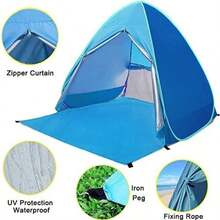 1 pieza Toldo de sombra automático para playa, camping y pesca al aire libre, diseño portátil y ligero, ideal para vacaciones y aventuras al aire libre, accesorio esencial para la playa - C - Ver 2