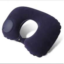 Portable Travel Pillows, Neck Pillow For Travel, Push Inflatable U-Shaped Pillow Provides Neck In Any Sleeping Position On Flights, Car, And At Home, Comfortable Airplane Travel Pillow - 黑色 - 查看 8