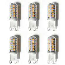 6 مصابيح LED G9، قوة 3.5 واط تعادل 30-40 واط هالوجين، لون أبيض دافئ 3000 كلفن، خالي من الوميض، غير قابل للتخفيف، مناسب للمنزل والمكتب والمطبخ وغرفة المعيشة - ضوء أبيض دافئ - مشاهدة 1
