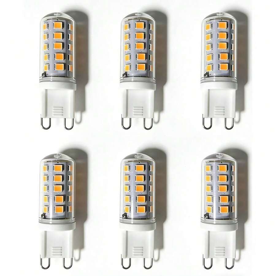 6 مصابيح LED G9، قوة 3.5 واط تعادل 30-40 واط هالوجين، لون أبيض دافئ 3000 كلفن، خالي من الوميض، غير قابل للتخفيف، مناسب للمنزل والمكتب والمطبخ وغرفة المعيشة - ضوء أبيض دافئ - مشاهدة 1