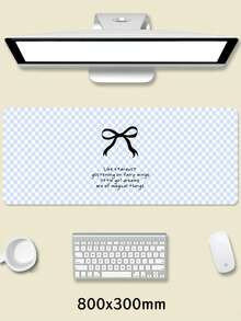 1 Miếng, Tấm lót chuột bằng da PU họa tiết nơ kẻ caro xanh dương, Thảm lót bàn laptop, Chống trượt, Có thể giặt, Chống bám bẩn, Thích hợp cho các cặp đôi/sinh viên/văn phòng/không gian học tập, Quà tặng sinh nhật, Quà tặng tốt nghiệp. - Xem 15