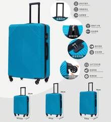 YSTYLE Ultra-Light And Spacious Hardside Trolley Suitcase, Side Combination Lock With TSA, 4 Wheels For Easy Transport - Mint Blue - View 2