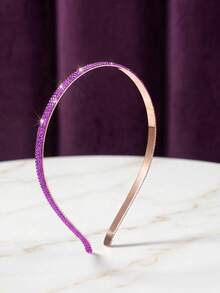 1pc 7mm Width Full Rhinestone Slim Headband, Multi-Color Options, Luxury Sparkling Rhinestone Design, Metal Headband Fits Comfortably Without Slipping, Suitable For Daily Commute, Party, Wedding And Other Occasions, A Versatile And Exquisite Hair Accessory For Women To Create Stylish Looks Travel Accessories Hair Band Hair Hoop - Multicolor - View 9