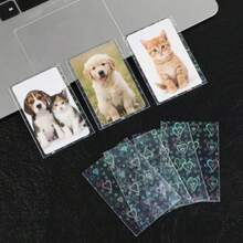 100Pcs Photocard Sleeves Love Heart-Shape Laser Flashing Photo Card Holder Holographic Foil  Transparent Trading Card Protector Cover For Collector Er Photocard   61*88mm - Transparent - 查看 5