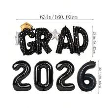 5个连体GRAD + 2026铝箔气球，2026毕业派对装饰，2026学校装饰，毕业典礼装饰 - 畢業 - 查看 7