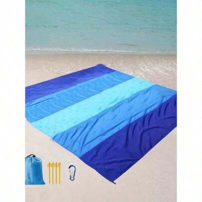 1pc Waterproof Beach, Large Waterproof Beach Blanket, Foldable Waterproof Pocket Beach Blanket, Portable Lightweight Picnic Beach, Quick Dry Outdoor Picnic, Waterproof Anti-Sand Beach Blanket, Anti-Sand Portable Outdoor Blanket, Picnics, Travels, Camping And Hiking, Allowing You To Easily Enjoy Beach Fun, Size: 78. 74x82. 68 Inches