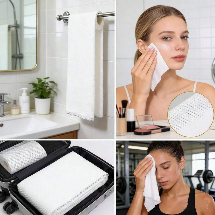 Khăn lau chuyên dụng không xơ 4 lớp, chất liệu không dệt, dùng cho salon và spa, mềm mại, chắc chắn và bền bỉ, không chứa latex, kích thước 2" x 2", 200 miếng. - trắng - Xem 5