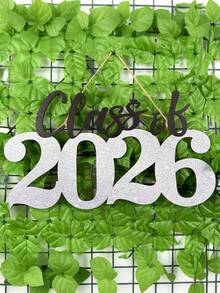 2026 Graduation Wooden Sign, Silver 2026 University/High School Graduation Party Decor, Photo Prop - Silver - View 7