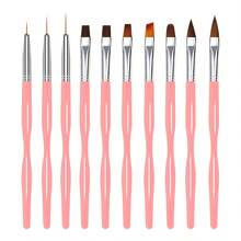 Bộ 10 cọ vẽ móng màu hồng - Dụng cụ thiết kế móng nghệ thuật - Cọ vẽ gel móng 3D - Bút vẽ móng acrylic - Cọ vẽ móng nghệ thuật dùng tại nhà và salon - Hồng - Xem 6