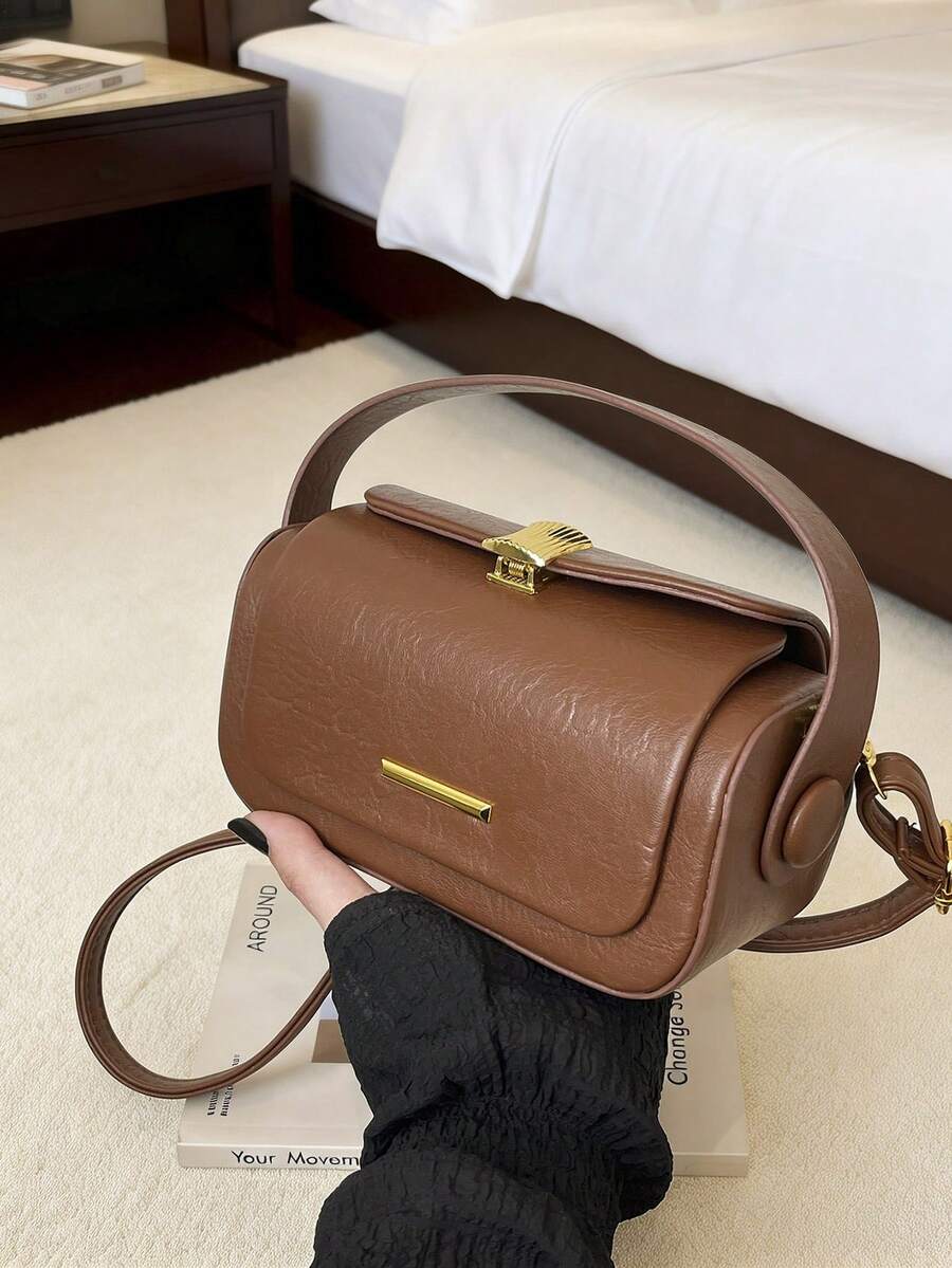 Túi đeo chéo vai vuông nhỏ thanh lịch, thời trang, phong cách tối giản, túi hộp sang trọng kiểu retro bán sỉ