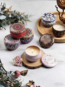 Scented Candles, Jar Candles, Handmade Soy Wax Candle Holders, Wedding & Holiday Decor, Perfect Gifts For Family & Friends, Birthday, Valentine's Day Or Mother's Day Travel Tin Candles, Aromatherapy Gift Set, Christmas, Candles, Gifts For Her (Random Color) - Multicolor - View 6