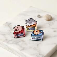 Set de 3 broches de gato pesando, adorables y suaves, en forma de balanza de pesaje, accesorio popular de cruce de fronteras, set creativo de 3 piezas de broche de gato pesando, set de pines de esmalte adorables, accesorio de ropa adorable de cruce de fronteras, set de 3 piezas de broche de gato pesando de dibujos animados, set de insignias de esmalte suaves y adorables - Multicolor - Ver 8