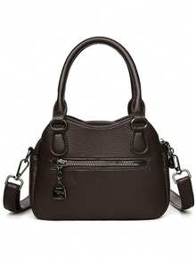 Túi đeo chéo vai bằng da PU mềm mại cao cấp dành cho nữ, túi xách thời trang sành điệu, túi tote thiết kế, túi messenger. - Cà phê - Xem 7