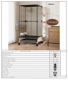 Large Birdcage For Home Use, Suitable For Parrots, Cockatoos, Mynahs, Finches, Breeding Aviary - Assembly Type - View 13