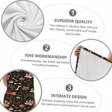 1/2 件套可爱狗狗爪印浴袍和干发巾套装，高吸水性，可穿戴式浴袍，含浴裙和浴帽，家用 - 彩色 - 查看 8