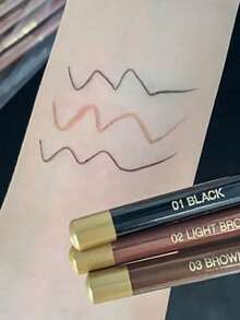 12 piezas/paquete Lápiz de cejas de color mate con sacapuntas, lápiz de maquillaje profesional para ojos y labios, punta fácil de usar, negro natural, marrón, café oscuro, lápices de maquillaje multifuncionales y portátiles - Multicolor - Ver 5