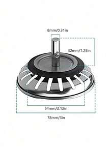 1 Set Stainless Steel Sink Drain Stopper, Sink Strainer, Bathroom Hair Catcher, Sink Filter, Kitchen Drain Tool - Multicolor - View 6
