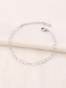 1pc Stainless Steel Heart Bracelet Fashion Simple Gold Color Statement Chain Bracelets Jewelry Gift For Women - Bracelet - View 10