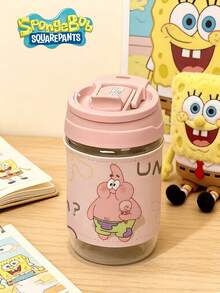 SpongeBob SquarePants 400ml SquarePants And Series Couple Water Bottle, 2-In-1 Design With Handle, Leak-Proof, Suitable For Office, Camping, Home, School, Gift For Girlfriend, Birthday, Christmas, Travel, Sightseeing, Fitness, Multiple Styles, Desktop Water Cup, Daily Use, Suitable For Teacher's Day, Anniversary, Birthday, Women's Gift, Self-Assembly Required - Multicolor - View 8