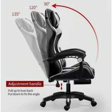 Ergonomic Gaming Chair Adjustable Swivel Computer Desk Chair With Footrest & Cushion For Office Home - Default - View 4