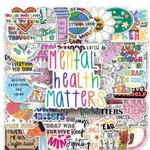 35pcs Mental Health Stickers, Positive Energy Mental Health Promotional Vinyl Waterproof Stickers, Cartoon Cute Creative Candy Style Soft Fluffy Stickers, DIY Stationery, Phone Decoration Stickers. Suitable For Planner Decoration, Scrapbooking, Collage, Bullet Journal, Notebook, Back To School Stationery, Halloween Holiday Atmosphere DIY Materials. - Mixing Colors - View 3