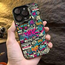 Graffiti estilo salvaje rosa azul años noventa ciudad.funda de teléfono Fundas compatibles con ,Apple,VIVO,OPPO,,, y Honor.Fabricadas en silicona TPU,ofrecen protección contra golpes y caídas. - Negro - Ver 4