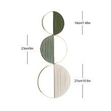 3 piezas Colgante de pared de macramé, conjunto de decoración de pared con aro de bambú hecho a mano y patrón geométrico - Multicolor - Ver 15