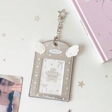 1pc Cute Cartoon Angel Wings Card Holder, Hollow Star Pattern Card Case, Student ID/Photo Display Card Protector - Card Sleeve - View 13