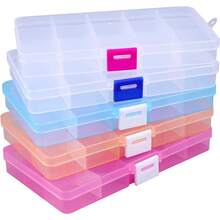 15-Grids Plastic Jewelry Storage Box With Adjustable Dividers Earrings Rings Beads Art Crafts Jewelry Transparent Organizer Portable Container Case - 15-grids - View 10