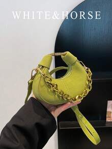 Niche Design Pea-Shaped Mini Crossbody Bag, New Arrival Women's Small Handbag, Lipstick Pouch, Earphone Case - Green - View 2